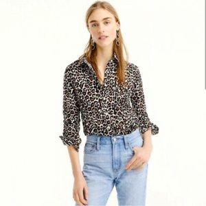 NWOT J. Crew Leopard Print Dress Shirt